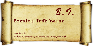 Bozsity Iréneusz névjegykártya